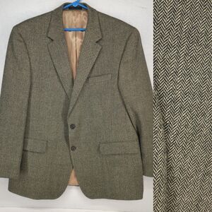 Lauren Ralph Lauren 44R | Brown Herringbone Lambswool Sport Coat Blazer Jacket